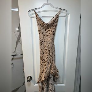 Leopard spaghetti strap dress